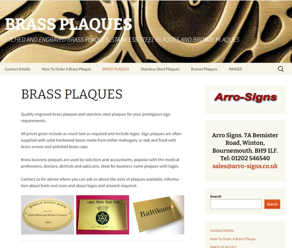 BRASS PLAQUES